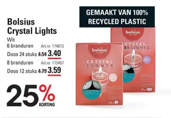 Sligro Bolsius crystal light aanbieding