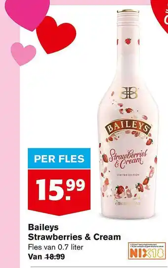 Hoogvliet Baileys Straberries & Cream 0.7 liter aanbieding