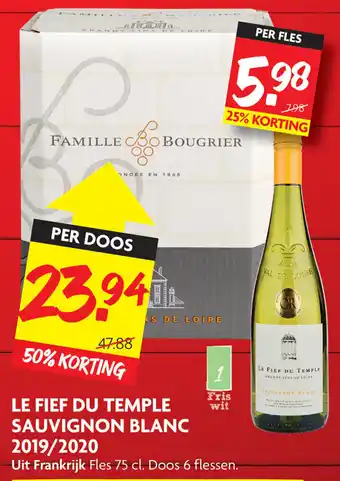 Dekamarkt Le Fief du Temple sauvignon blanc 2019/2020 aanbieding