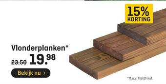 Hubo Vlonderplanken 15% Korting aanbieding