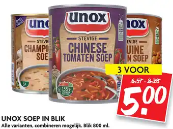Dekamarkt Unox Soep in blik 3*800ml aanbieding