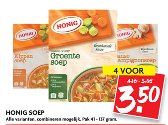 Dekamarkt Honig soep 4*41-137g aanbieding