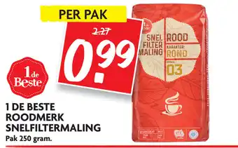 Dekamarkt 1 de Beste Roodmerk snelfiltermaling 250g aanbieding