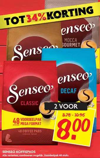 Dekamarkt Senseo koffiepads 2*48st aanbieding