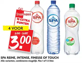 Dekamarkt Spa reine, intense, Touch of finesse 4*1/1.5L aanbieding