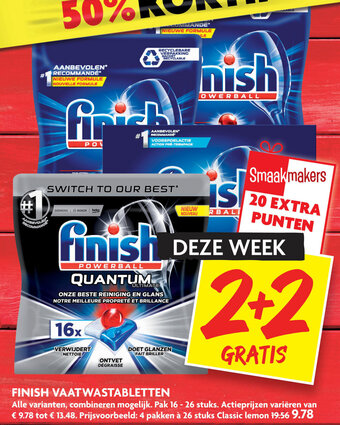 Dekamarkt Finish vaatwastabletten 16-26st aanbieding