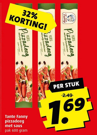 Boni Tante fanny pizzadeeg met saus aanbieding