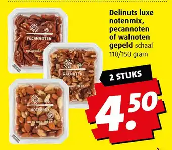 Boni Delinuts luxe notenmix, pecannoten of walnoten gepeld schaal aanbieding