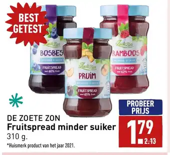 ALDI De zoete zon fruitspread minder suiker 310g aanbieding