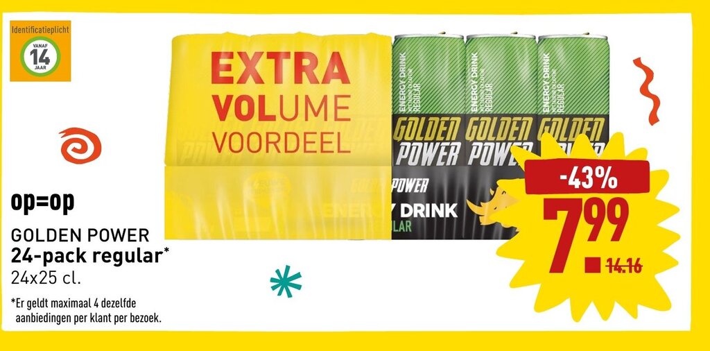 Golden power 24pack regular aanbieding bij ALDI