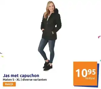 Action Jas met capuchon aanbieding