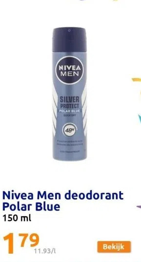 Action Nivea men deodorant polar blue aanbieding