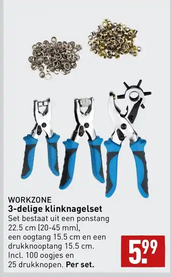 ALDI Workzone 3-delige klinknagelset aanbieding