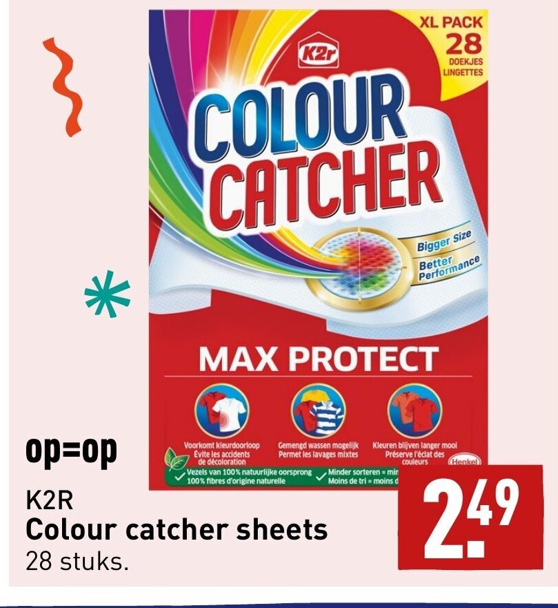 K2r colour catcher sheets aanbieding bij ALDI