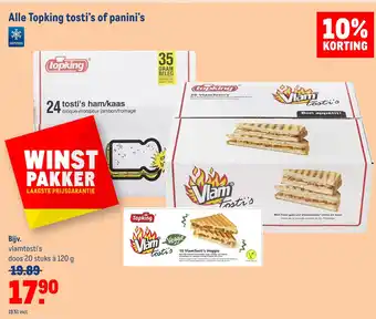 Makro Alle topking tosti's of panini's aanbieding