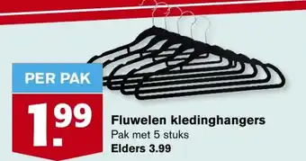 Hoogvliet Fluwelen kledinghangers aanbieding