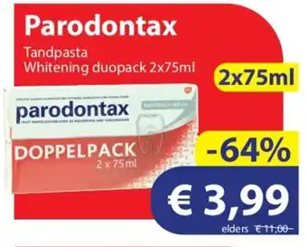 Die Grenze Parodontax tandpasta whitening duopack 2x75ml aanbieding