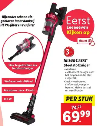 Lidl Silvercrest steelstofzuiger aanbieding