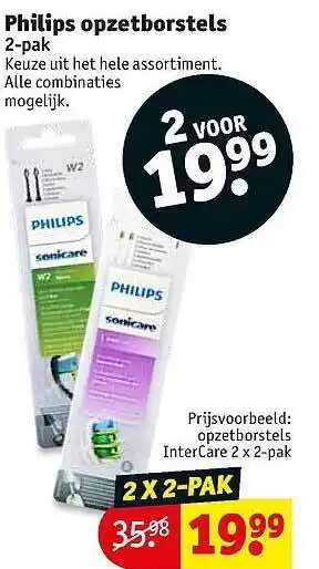 Kruidvat Philips Opzetborstels: 2 Voor 19.99 aanbieding