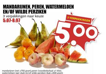 MCD Supermarkt Mandarijnen, Peren, Watermeloen En-of Wilde Perziken aanbieding