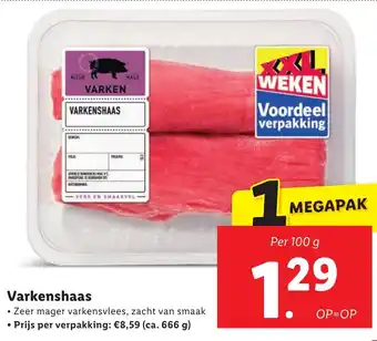 Lidl Varkenshaas 100g aanbieding