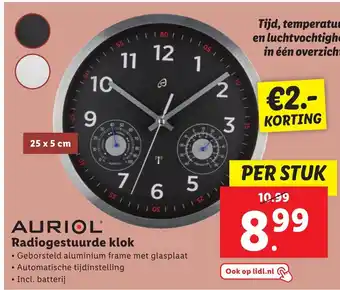 Lidl Auriol radiogestuurde klok aanbieding