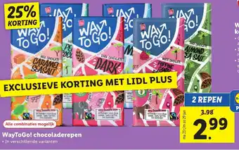 Lidl Waytogo! chocoladerepen aanbieding