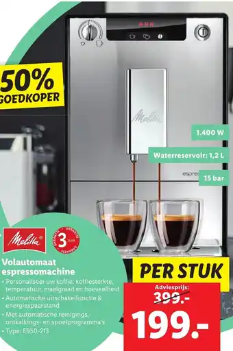 Lidl Melitta volautomaat espressomachine aanbieding