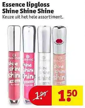 Kruidvat Essense Lipgloss Shine Shine Shine aanbieding