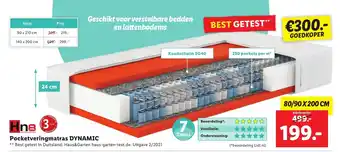 Lidl HN8 pocketveringmatras dynamic 90 x 200cm aanbieding