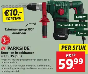 Lidl Parkside boor-en breekhamer met sds-plus aanbieding