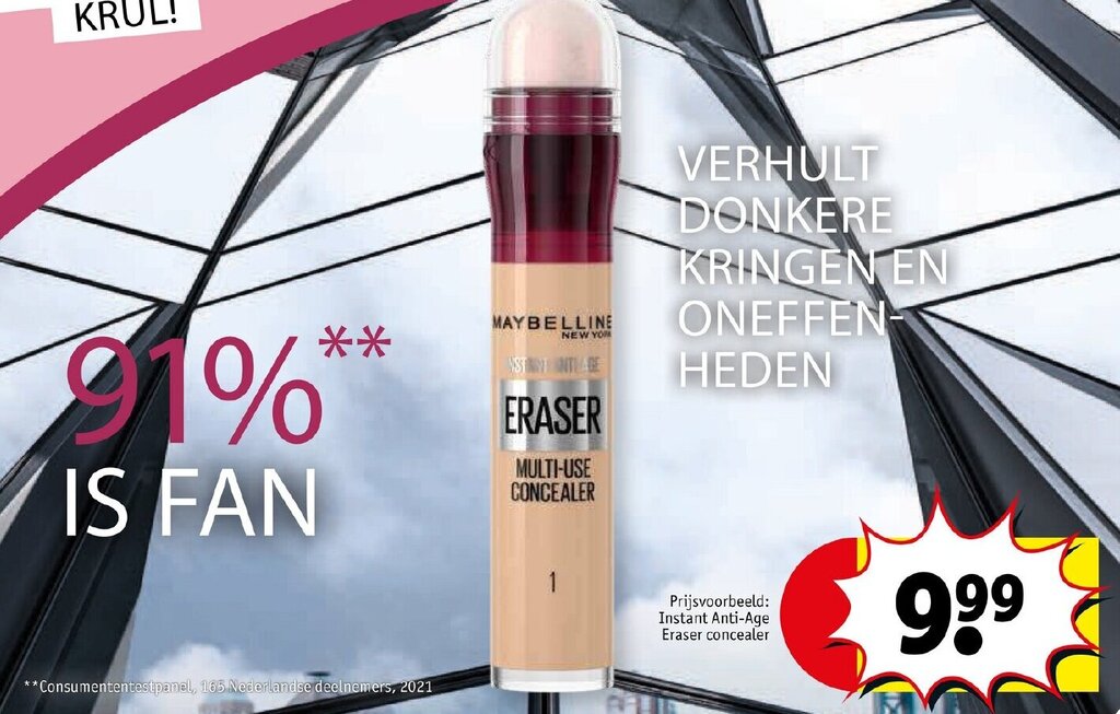 Instant anti-age eraser concealer aanbieding bij Kruidvat