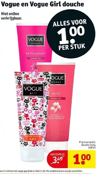 Kruidvat Vogue en vogue girl douche aanbieding