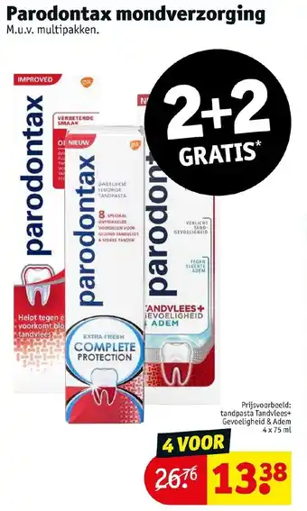 Kruidvat Parodontax mondverzorging 2+2 gratis aanbieding