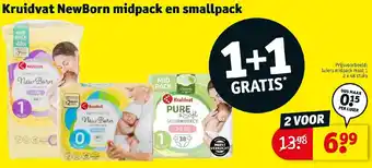 Kruidvat Kruidvat newborn midpack en smallpack 1+1 gratis aanbieding