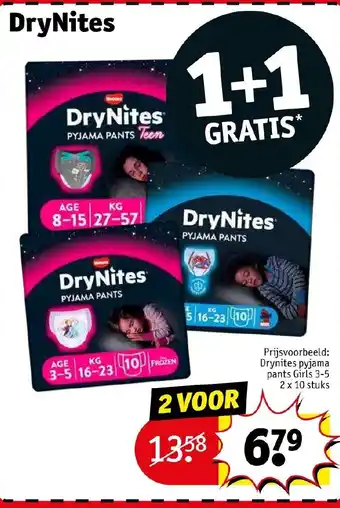 Kruidvat Drynites 1+1 gratis aanbieding