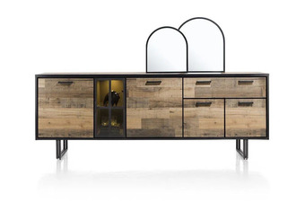 Henders & Hazel Avalon, dressoir 230 cm. - 4-deuren + 1-lade + 1-glasdeur (+ led) - driftwood aanbieding