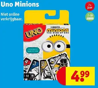 Kruidvat Uno minions aanbieding