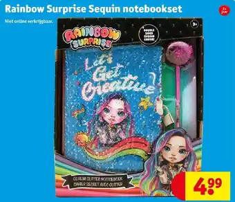 Kruidvat Rainbow surprise sequin notebookset aanbieding