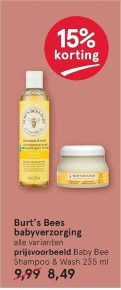 Etos Burt's Bees Babyverzorging 15% Korting aanbieding