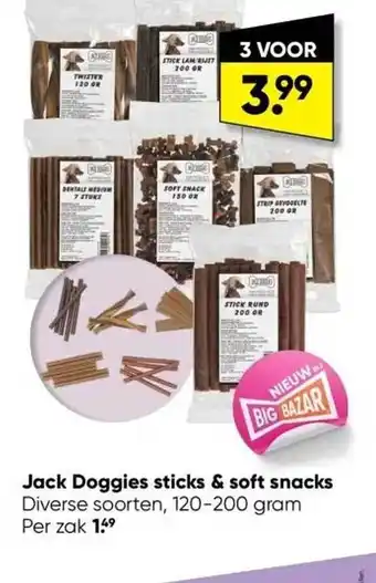 Big Bazar Jack doggies sticks & soft snacks aanbieding