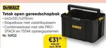 Toolstation Dewalt tstak open gereedschapbak aanbieding