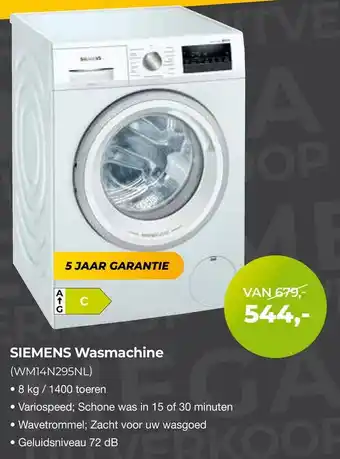 EP Beerepoot Siemens wasmachine (wm14n295nl) aanbieding