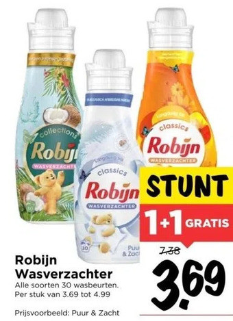 Vomar Voordeelmarkt Robijn wasverzachter aanbieding