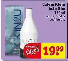 Kruidvat Calvin Klein In2u Him 150ml aanbieding