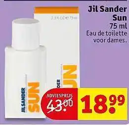 Kruidvat Jil Sander Sun 75ml aanbieding