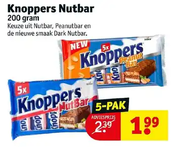 Kruidvat Knoppers Nutbar 200 gram 5-pak aanbieding