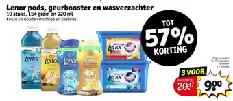 Kruidvat Lenor pods, geurbooster en wasverzachter aanbieding