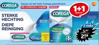 Trekpleister Keuze uit het hele Corega  assortiment 1+1 gratis aanbieding