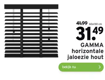 GAMMA GAMMA horizontale jaloezie hout 60x130cm aanbieding